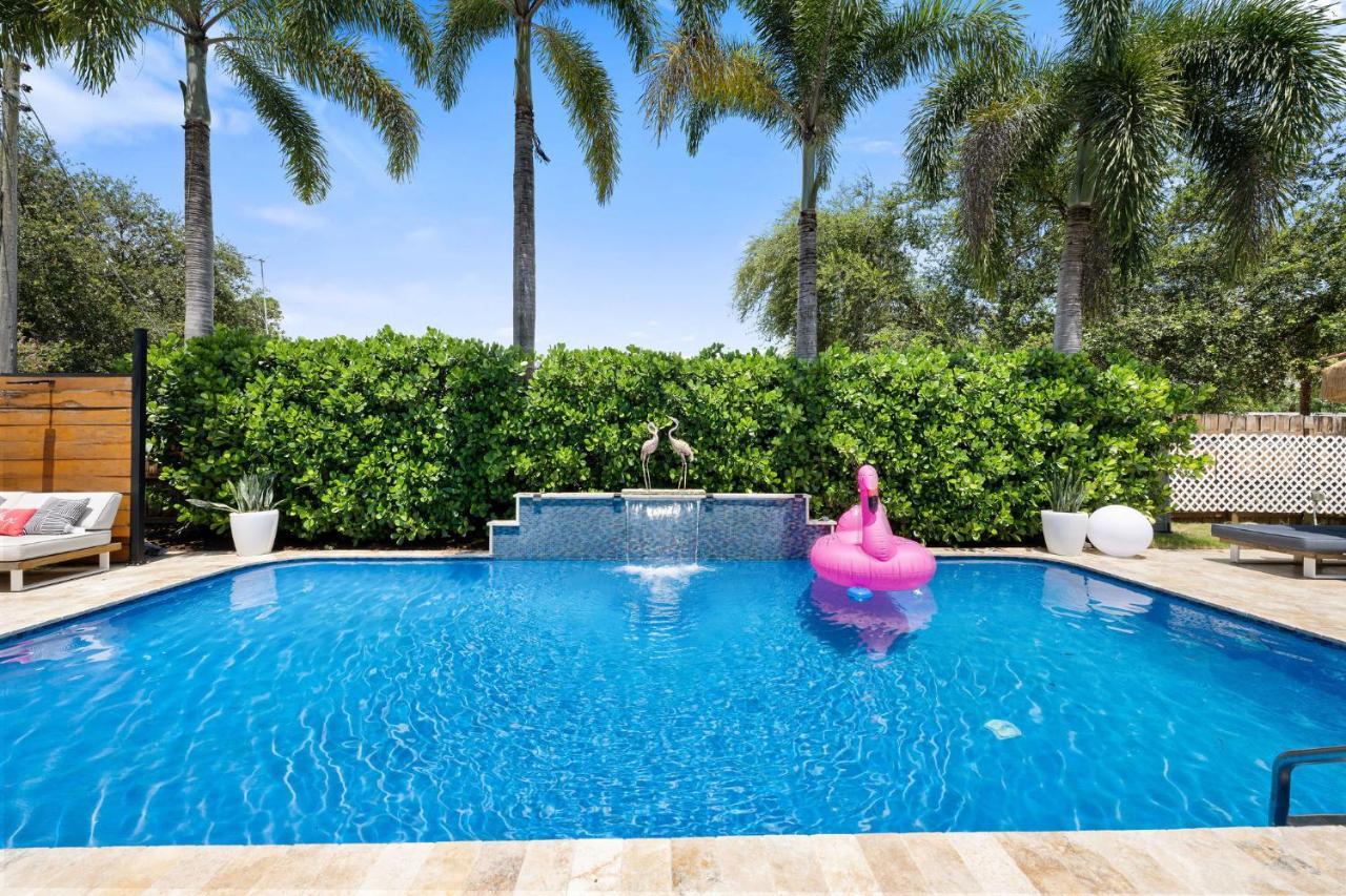 Palms Retreat! Giant Heated Pool-Hottub-Firepit-5Min2Beach-Pets-Ev Chgr Fort Lauderdale Buitenkant foto