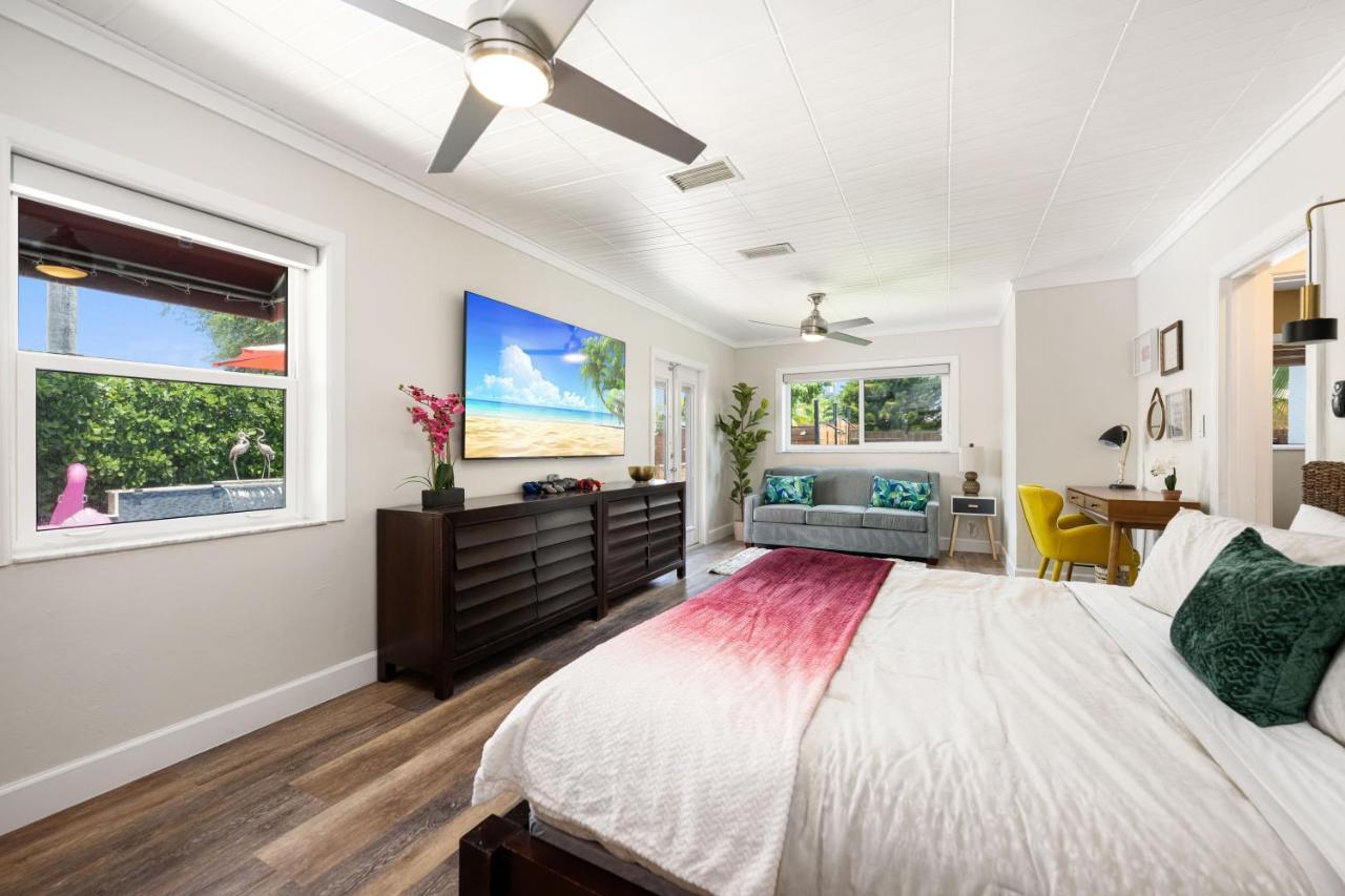 Palms Retreat! Giant Heated Pool-Hottub-Firepit-5Min2Beach-Pets-Ev Chgr Fort Lauderdale Buitenkant foto