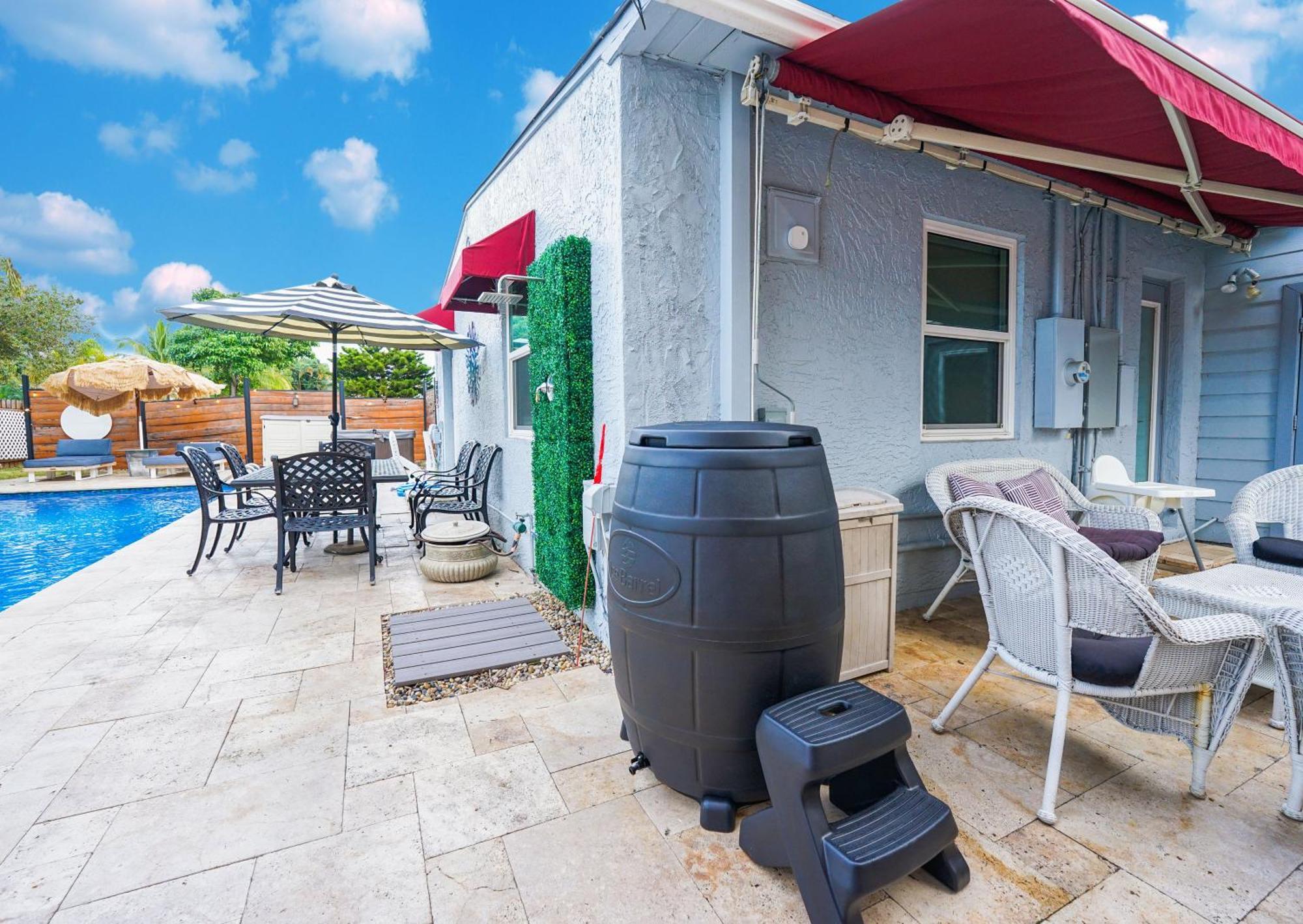 Palms Retreat! Giant Heated Pool-Hottub-Firepit-5Min2Beach-Pets-Ev Chgr Fort Lauderdale Buitenkant foto